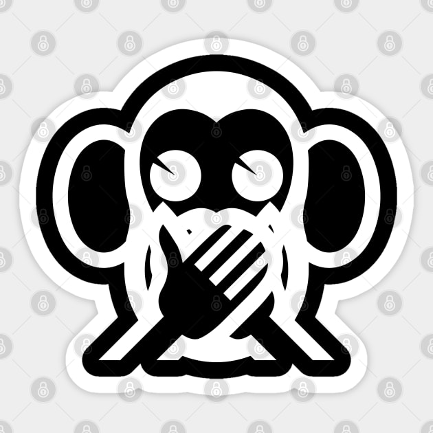 3 Wise Monkeys Iwazaru 言わざる Speak NO Evil Emoji Sticker by tinybiscuits